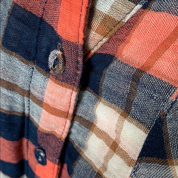 4/$20 Skies are Blue cotton gauze shirt Blue Red S - Picture 4 of 8